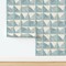 Abstract Geometric Cheater Quilt Square Triangles Shapes Stripes Flying Geese Topper Peaks Mountains Two Tone Minimalist Weathered Faux Custom Removable Wallpaper by Spoonflower Peel & Stick Wallpaper 2FT Wide